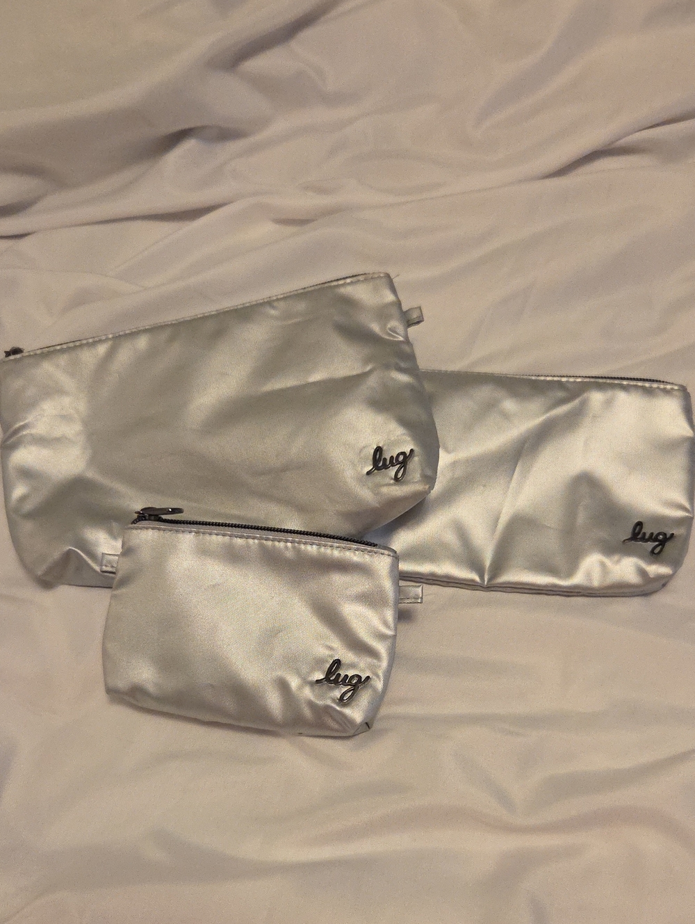 lug Shiny Silver TACKLE Pouch Set - 3 Pieces